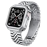 コンパチブルApple Watch バンド 49mm 46mm 45mm 44mm 42mm 41mm 40mm 38mm ステンレス鋼交換ベルトコンパチブル アップルウォッチバンド TPUウォッチケース 付き 長さ調節 メタル金属ベルト対応 iWatch Series Ultra/SE3/11/10/9/8/7/SE2/SE/6/5/4/3/2/1 男女兼用