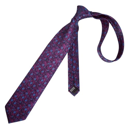 Image of Alizeal Mens 3.15inches Exquisite Floral Tie with Small Flower Printed Pocket Square