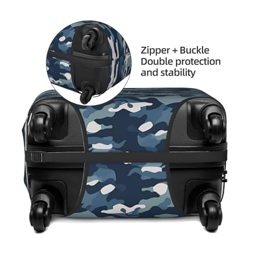 Travel Luggage Cover Navy camouflage pattern Suitcase Protector Elastic Washable Stretch Suitcase Protector Anti-Scratch Travel Suitcase Cover Fit 18-32 Inch Luggage3
