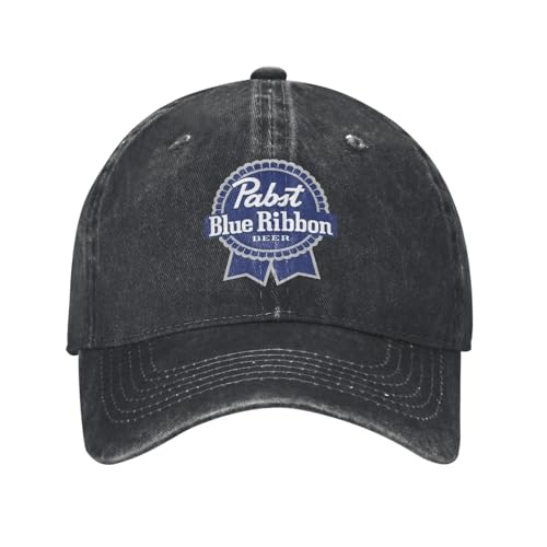 Casquette Pabst Blue Ribbon bleu délavé style vintage unisexe