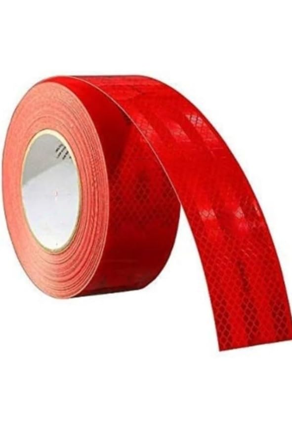 Extreme 2 Inch (50.8 mm) Width x 12 Feet, High Intensity Warning Retro Reflective Reflector Radium Conspicuity Sticker Tape Sheet For Car, Red