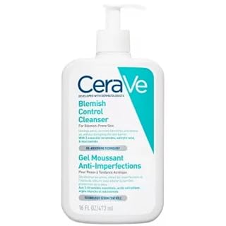 CeraVe Blemish Control Face Cleanser With 2% Salicylic Acid, Niacinamide, 3 Essential Ceramides, Hectorite Clay, Gel-to-Foam, For Blemish-Prone Skin, Oil-Absorbing Technology, Fragrance Free, 473ml - Amazon product rated Grade A