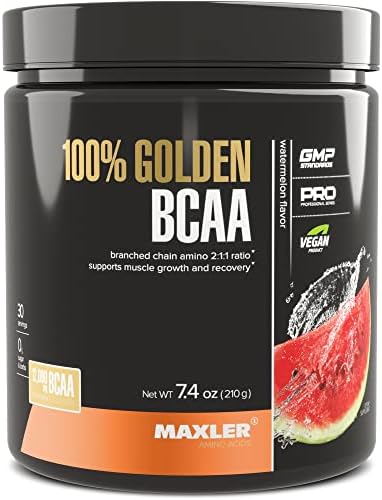 Maxler 100% Golden BCAA Powder - Intra & Post Workout Recovery Drink for Accelerated Muscle Recovery & Lean Muscle Growth - 6 g Vegan BCAAs Amino Acids - 30 Servings - Watermelon