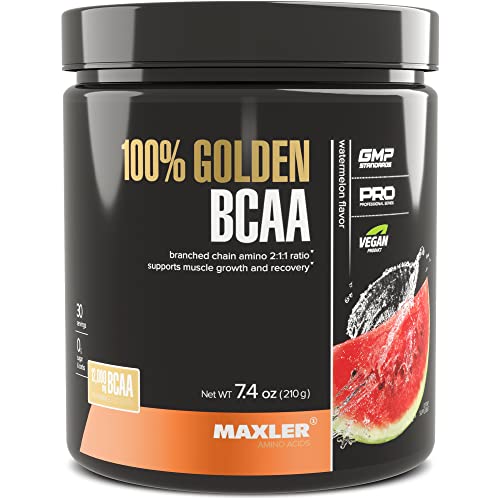 Maxler 100% Golden Bcaa Powder - Intra & Post Workout Recovery Drink For Accelerated Muscle Recovery & Lean Muscle Growth - 6 G Vegan Bcaas Amino Acids - 30 Servings - Watermelon #TOP1