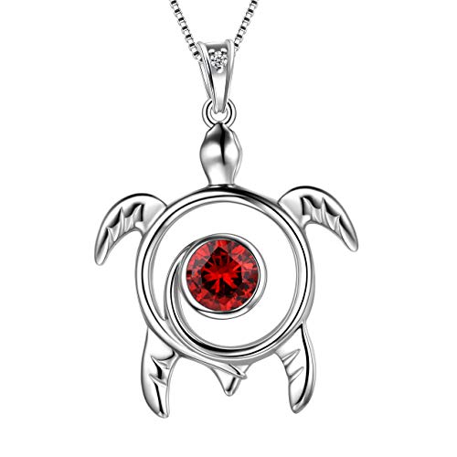 Bijoux tortue et pierre de naissance en argent, cadeau d'anniversaire femme