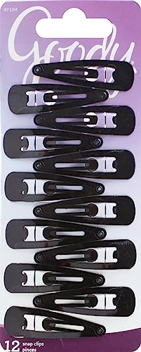 Goody WoMens Classics Contour Clips, Black, 12 Count