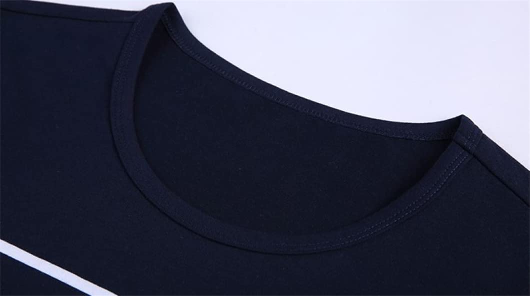 Maglietta estiva a maniche corte da uomo con scollo rotondo T-shirt elastica a righe, grigio, XXL