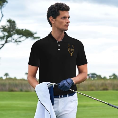 Mask Bitcoin Chain Crypto Money Coin Blockchain Polo Shirts for Men, Mens Golf Shirt Quick-Dry Short Sleeve Casual - Image 6