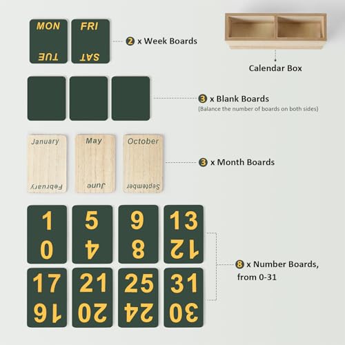 Image of Wooden Block Perpetual Calendar, DBC01M