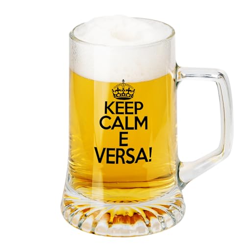 Boccale da birra keep calm e versa idea regalo divertente