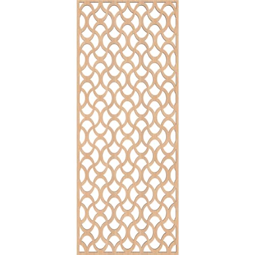 Image of Resort Decorative Pierced Fretwork Wood Wall Panels, 9 3 /8 inchW x 24 3 /8 inchH x 1 /4 inchT, Hickory