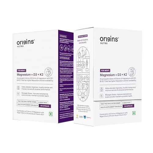 Image of Origins Nutra 5-in-1 Magnesium + D3 + K2-7 for Men | 440 mg Magnesium