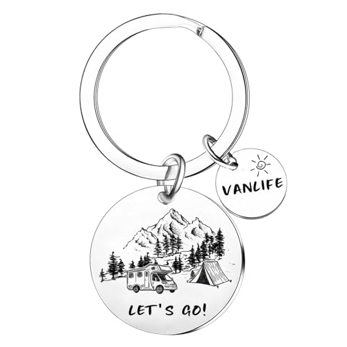 Tihnvk Camper Outdoor Gifts Camping Keychain Camper Accessories for Travel Gifts for Camping Owner Lovers