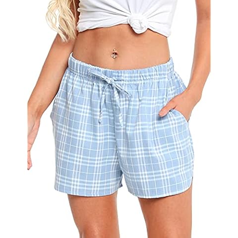 Vlazom Cotton Plaid Pyjama Lounge Shorts Cover