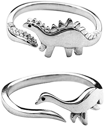 COLORFUL BLING Dinosaur Rings Tyrannosaurus Triceratops Adjustable Rings Knuckle Band Jewelry for Him Her Personalized Jurassic Era Animal Jewelry - Image 2