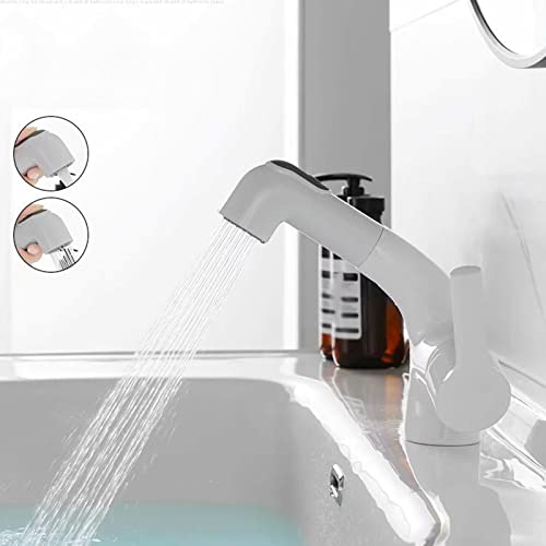 Robinet mitigeur de lavabo douchette rétractable laiton évier - 5