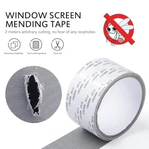 Image of Waterproof adhesive mesh tape for repairing window screens, doors, mosquito nets-strong, flexible mesh patch to fix holes and tears.