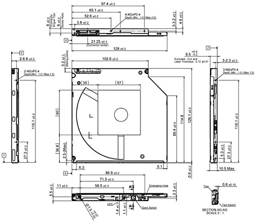 Wefly Internal 9.5mm Slim SATA 8X DVDRW CD DVD RW ROM Burner Writer M-Disc Laptop Super Multi PC Mac Tray Loading Optical Drive Device for ACR Asus... - Image 4