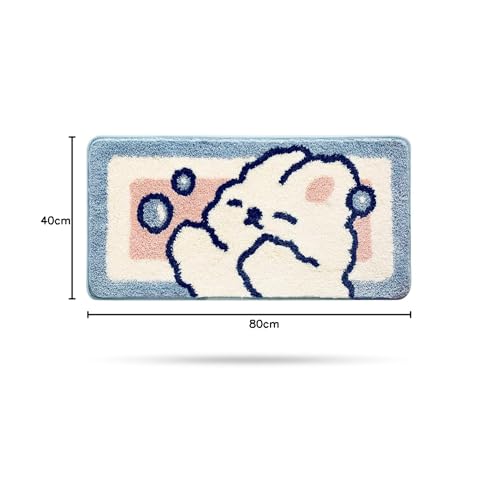 Tapis de douche chat antidérapant lavable en machine 40x80cm