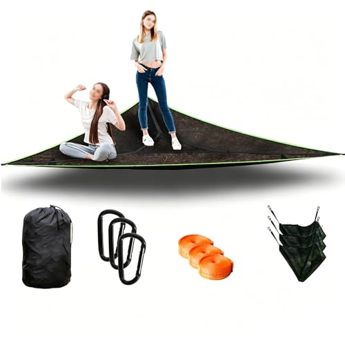 13Ft Extra Large Triangle Hammock Camping Hammock with 3 Tie Down Straps and Storage Bag 3 Point Hammocks Portable Max 600 Lbs for 2-3 Adult Kid