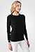 JENNIE LIU Women's 100% Pure Cashmere Crew Neck Sweater, Tight Knit Cozy Soft Hand Washable Long Sleeve Pullover (Large, Black)