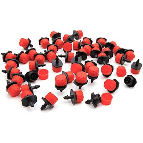 HeroNeo® 50pcs Garden Irrigation Misting Micro Flow Dripper Drip Head 1/4'' Hose Cover