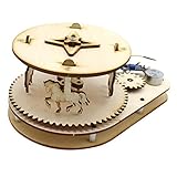 Jadpes Karussell Automatik, Sprachsteuerung Holzkarussell Kinder DIY Wissenschaft Automatische Induktion Modell Spielzeug Hobbys Geschenke - Automatische Spracherkennung