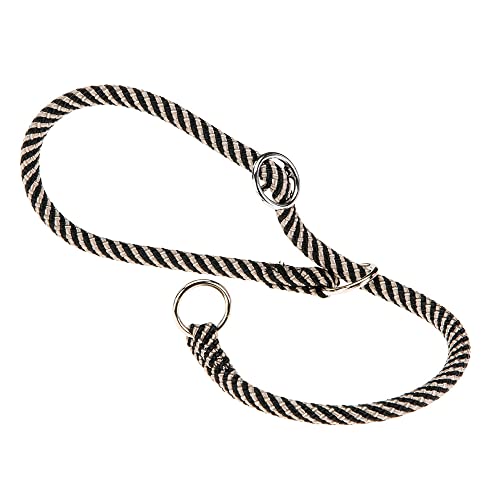 Ferplast Collare Semistrozzo SPORT, Collare per Cani, Collare da Addestramento con Anelli Regolabili, in Cordino di Nylon, Lunghezza 50 cm, spessore 8 mm, Marrone-Nero