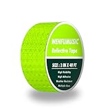 WENFUMUSIC Reflective Tape 2' x40ft Fluorescent Green, DOT-C2 Waterproof Reflective Stickers & Reflector Tape with Strong Adhesive for Trucks, Trailers, Motorcycles, Bikes, Outdoor Safety