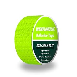 WENFUMUSIC Reflective Tape 2" x40ft Fluorescent Green, DOT-C2 Waterproof Reflective Stickers & Reflector Tape with Strong Adhesive for Trucks, Trailers, Motorcycles, Bikes, Outdoor Safety