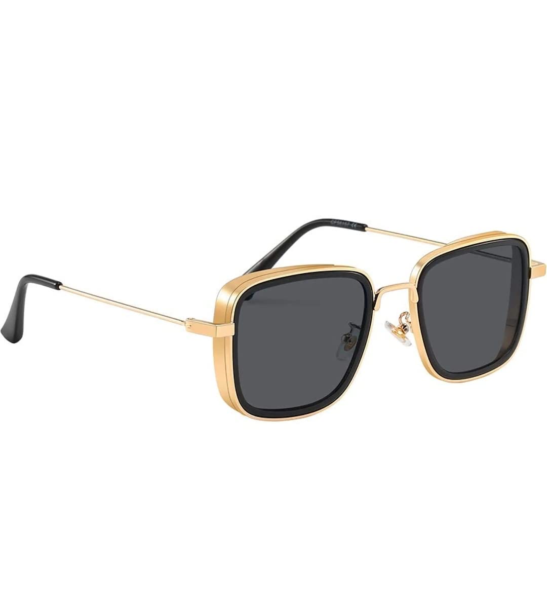 RK CREATION Square Metal Body Kabir Singh Sunglass for Unisex (Golden) 60% off