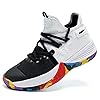 ASHION Kids Basketball Shoes Youth Mid-Top Sneakers Non-Slip Sport Trainer Shoes for Big Kids Boys Girls