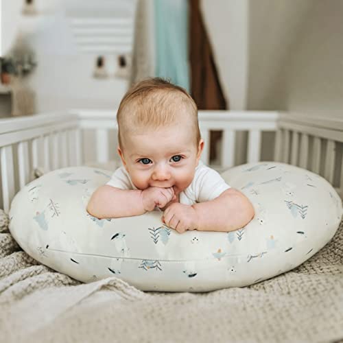 Image of GRSSDER Nursing Pillow Cover Stretchy Minky Removable Nursing Covers for Breastfeeding Pillows, Ultra Soft Comfortable Slipcover for Boy and Girls, Cute Wild Forest Mongooses Pattern