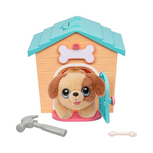 Little Live Pets My Puppy's Home Mini Playset, Orange, Play Dog with Building Dog House Toys, Customizable Puppy Plush Toy for Kids of Ages 5+