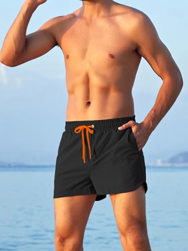 Yilisha Mens 5" Short Swim Trunks Quick Dry Swim Shorts with Pockets Swimming Bathing Suits Trunks with Compression Liner4