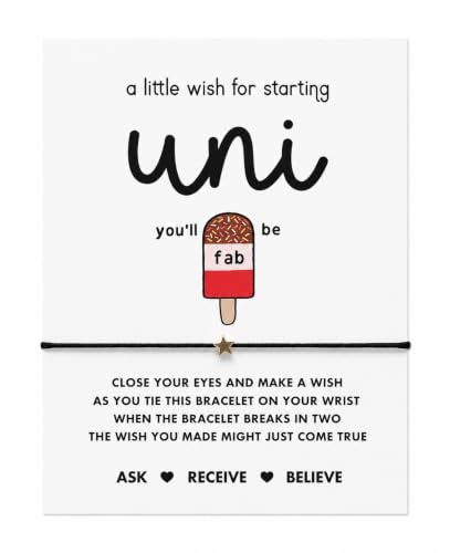 A little wish for starting uni wish string bracelet | Gift for Uni | Good luck at university present | Uni survival