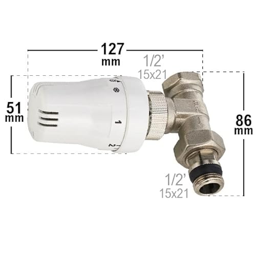 Válvula Termostática Recta para Radiador MH 1/2 | Regulación Automática de Temperatura | Ahorro Energético y Confort Eficiente | NOYON & THIEBAULT - imagen 3