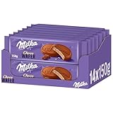 Milka Choco Wafer – Waffelkeks mit feiner Kakaocrème-Füllung, umhüllt von Alpenmilch-Schokolade – 14 x 30g
