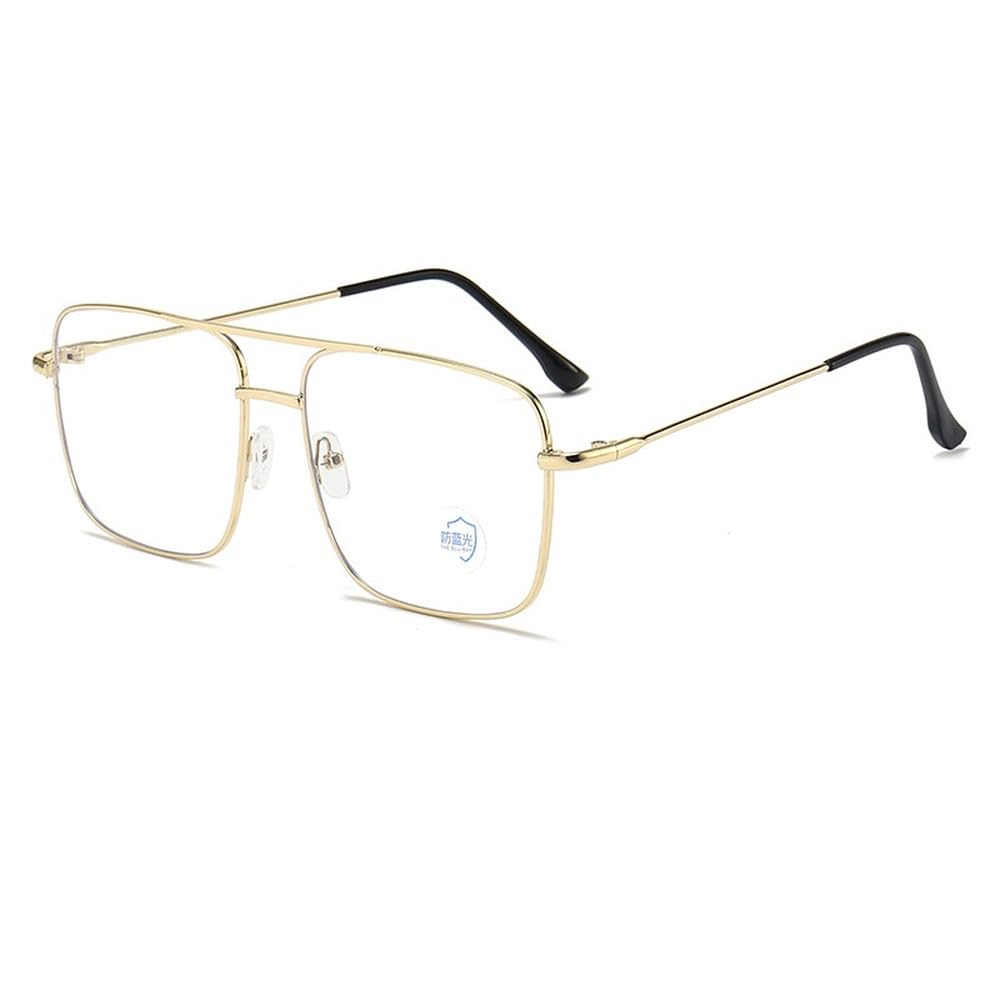 Occhiali da sole da donna vintage con montatura in lega, occhiali da sole da uomo grandi con lenti anti UV400, occhiali
