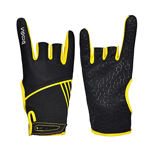 ボウリングパワーグローブ リストサポート スポーツグローブ 男性用 黄色 SMサイズ 1組