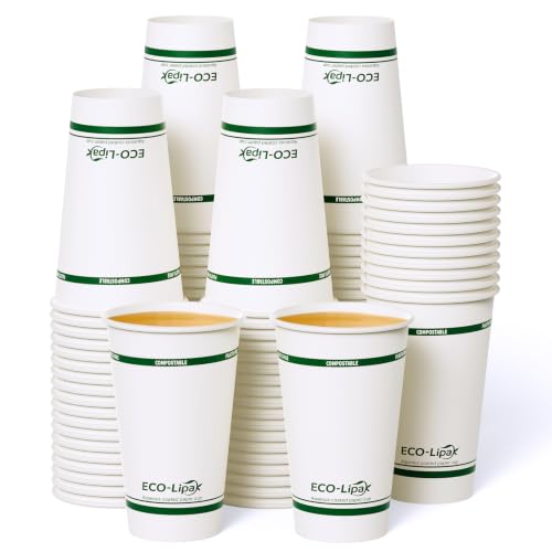ECOLipak 240 Count Compostable Paper Cups with PHA Lined Disposable, 16 oz by ECOLipak - Used condition - US$27.22