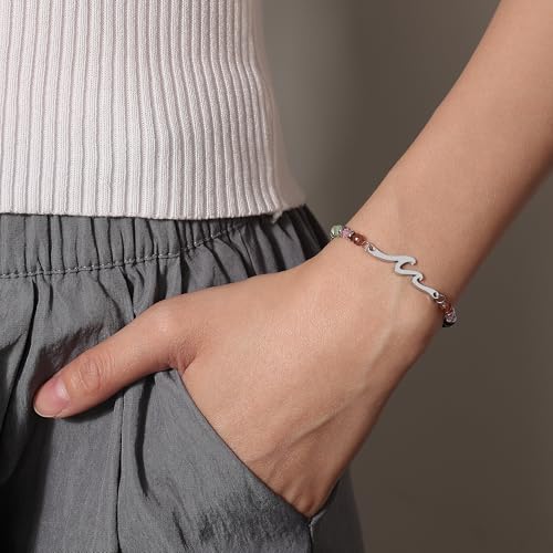 Image of TONY & SANDY Friend Gifts for Women, Unique Birthday Gifts for Women, Sister Gift from Sister, Wave Bracelet, Christmas Stocking Stuffers for Woman Female, Bestie Friendship Bracelets