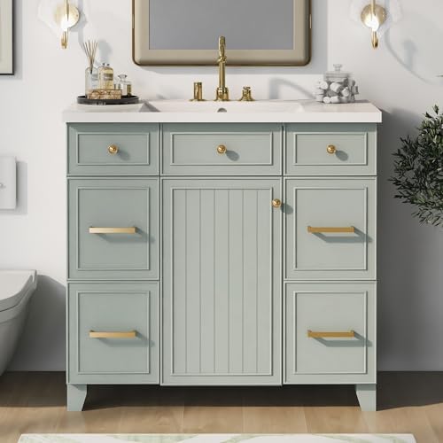 Amazon.com: Harper & Bright Designs 36" Bathroom Vanity with Sink, Free ...