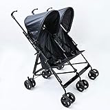 Zum Schutz gegen die Sonne oder den Regen hat der Buggy ein Sonnendach bzw. Regendach, welches sich einfach nach vorne ziehen und nach hinten zusammenfalten lässt. Pflegeleichtes Polyester