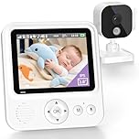 BURNNOVE Babyphone mit Kamera Video Babyphone ohne WLAN mit 2000 mah Akku 2,8" IPS-Display 720P HD VOX-Modus Infrarot-Nachtsicht Gegensprechfunktion Temperaturüberwachung Schlaflieder & Wecker