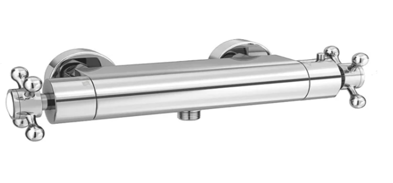 Robinet de barre de douche anti-glisse traditionnel chrome tête en croix