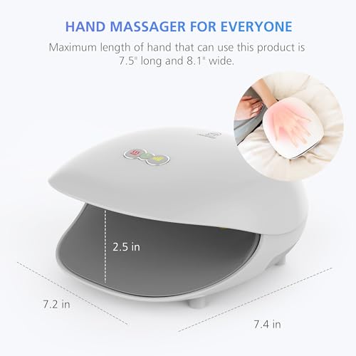 Image of COMFIER Smart Hand Massager Machine,APP Control,Hand Massage with Heat and Compression,Massager for Arthristis,Carpal Tunnel,Hand Wrist Finger Massager,3 Heat Levels&3 Intensities,Gifts for Women,Men (White)