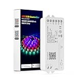 BTF-LIGHTING 2.4G WiFi DR03W RGB SPI Controller Tuya APP/Smart Life/Google Home/Alexa Control Support WS2812B WS2811 WS2815 etc Addressable LED Strip Work with WR01RF RC03RFB RF Remote