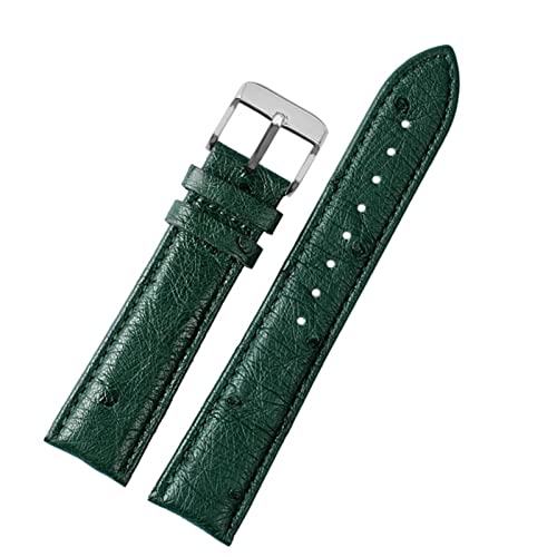 Bracelet de montre en cuir d'autruche 20mm GUMMMY avec boucle papillon argentée amovible