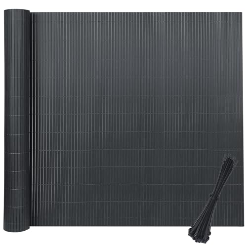 XINZI Recinzione frangivista in polivinilcloruro (PVC) resistente alle intemperie, per balcone, privacy, recinzione in PVC, con fascette per cavi, protezione dal vento, lamelle (antracite)